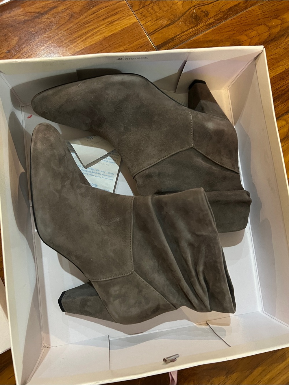 Alex Marie Taupe Suede Slouch Ankle Booties